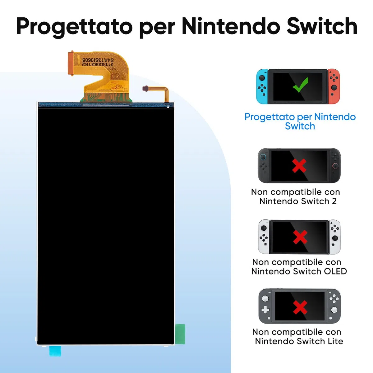 Wigearss Schermo LCD di Ricambio e Kit di Strumenti di Riparazione per Nintendo Switch