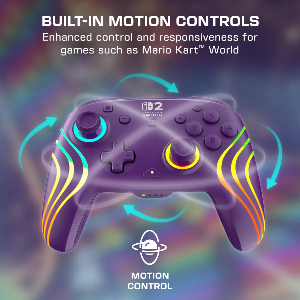 Turtle Beach Afterglow Viola Controller da gaming RGB wireless con licenza ufficiale per Nintendo Switch 2