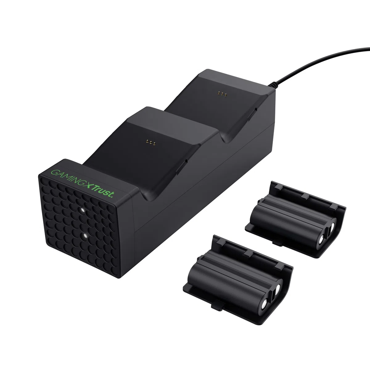 Trust Gaming GXT 250 Ricarica Controller Xbox Series X/S, Docking Station e Indicatore di LED Base di Ricarica Controller, Doppia Stazione di Ricarica per Controller