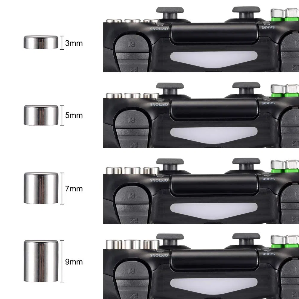 eXtremeRate Pulsanti D-pad Levette Analogiche Ricambio per ps4 Slim Pro Croci Direzionali Thumstick Joystick in Metallo Magnetico Ricambio per ps4 Controller(31 in 1)