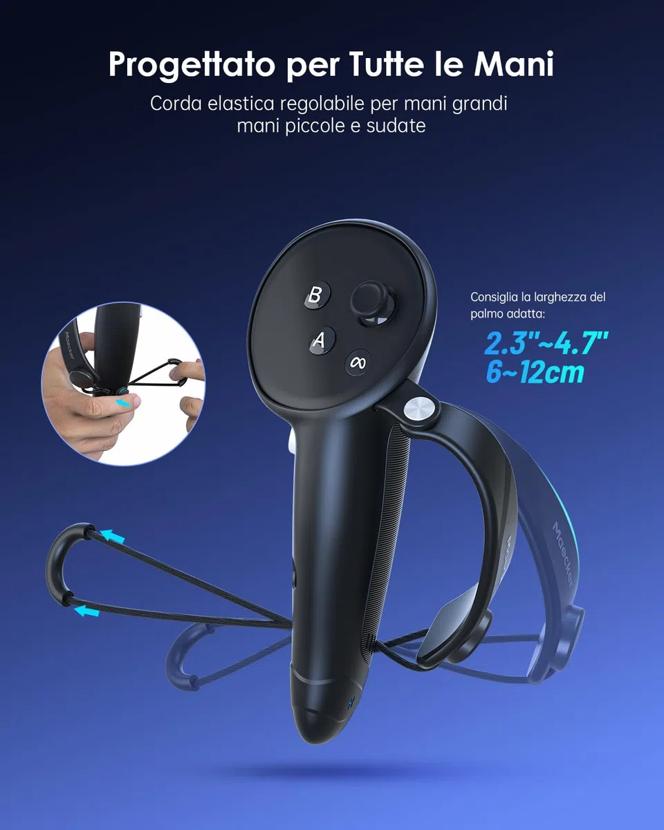 Impugnature per Controller Quest 3S/3 con Batteria Ricaricabile Cinturini Accessori