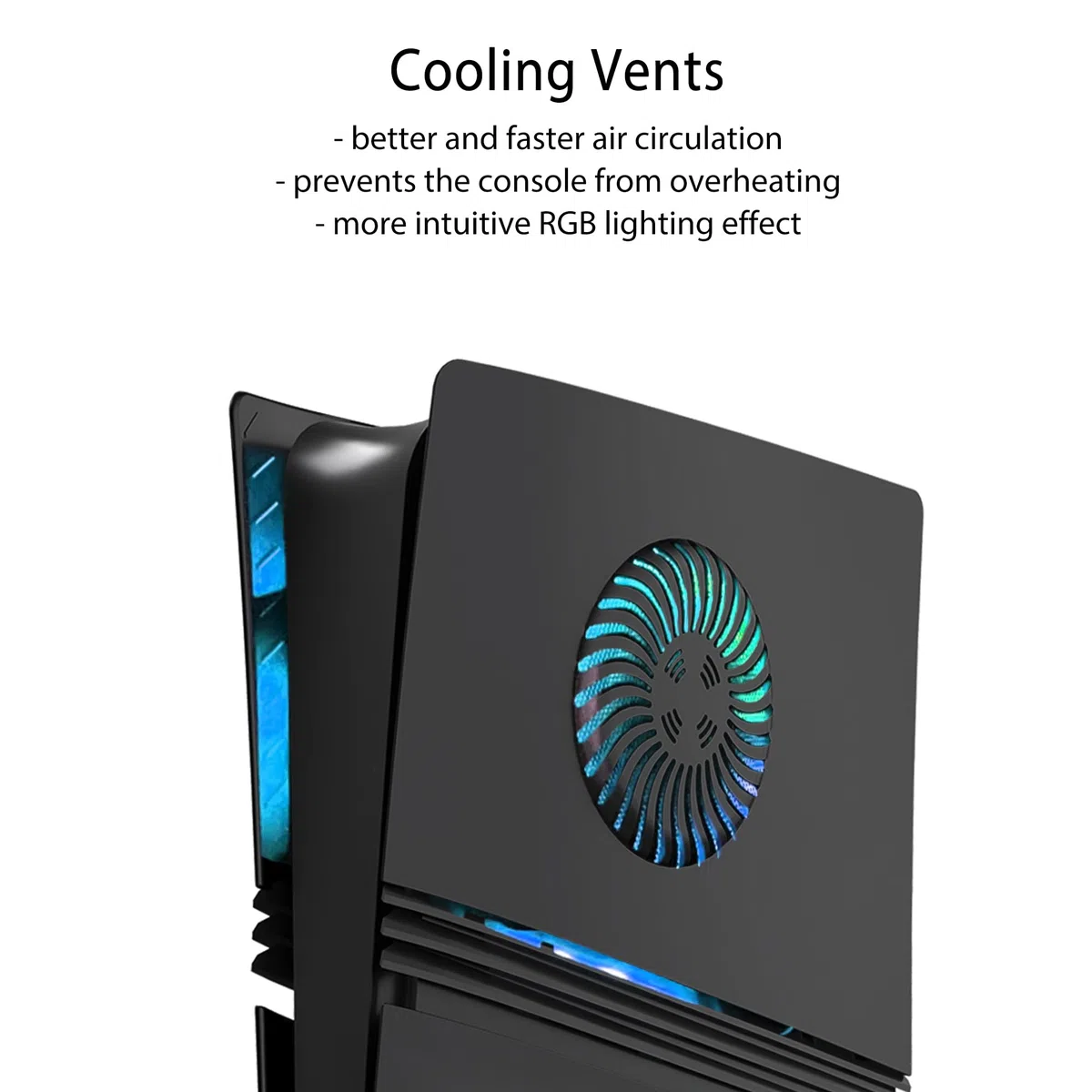 Faceplate per P5 Pro Digital Edition con strisce luminose RGB e filtro antipolvere DOBEWINGDELOU anello di luce con 400+ effetti LED e aperture di raffreddamento per console