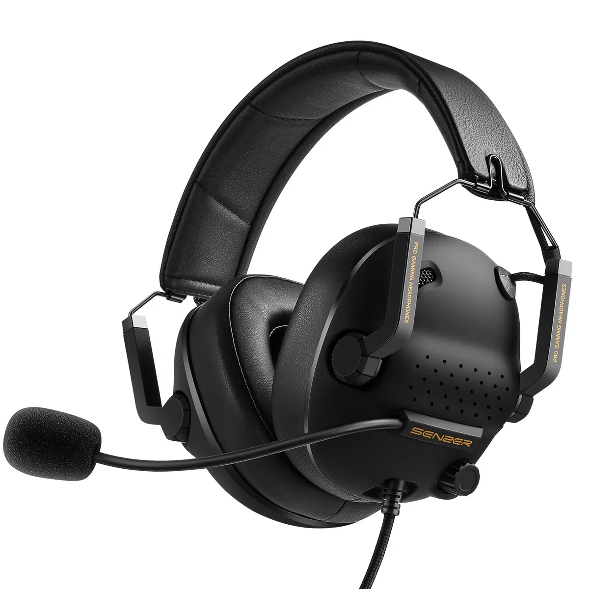 Senzer Cuffie gaming con cancellazione del rumore con microfono per Xbox One PS4 PS5 PC, imbottitura morbida in memory foam, pieghevole portatile, cuffie gamer cablate con microfono per Xbox 1 PS4 NS