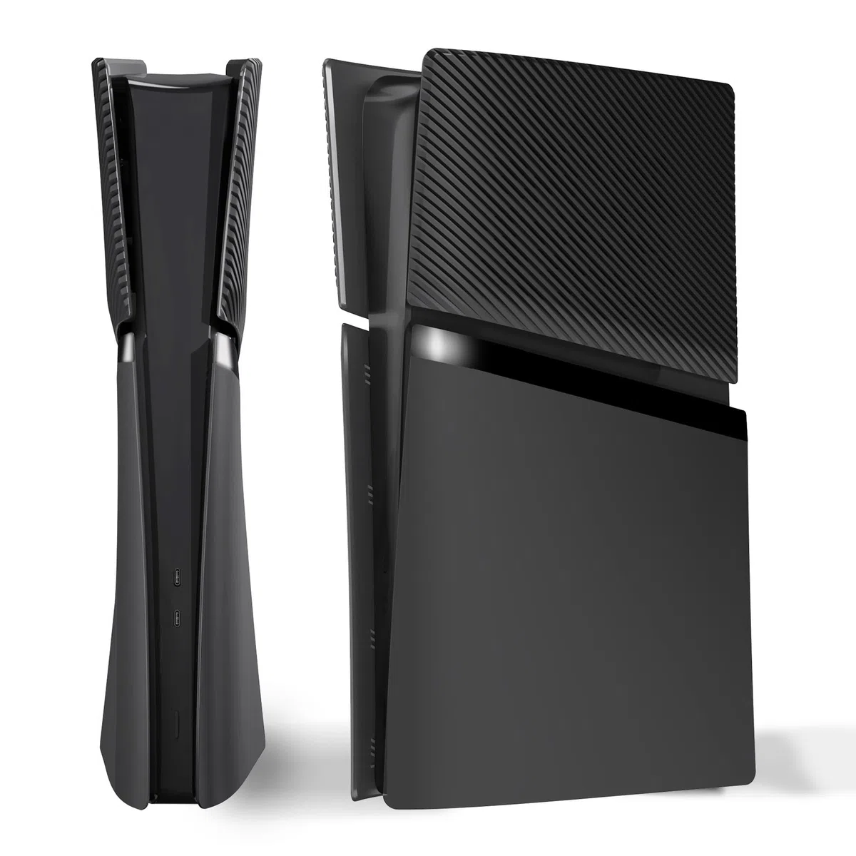 eXtremeRate eXcover Copertura Ricambio Compatibile con ps5 Slim Console Digital Edition, Cover Coperchio Custodia Placca Shell Ventilata per ps5 Slim Digitale Console, Nero