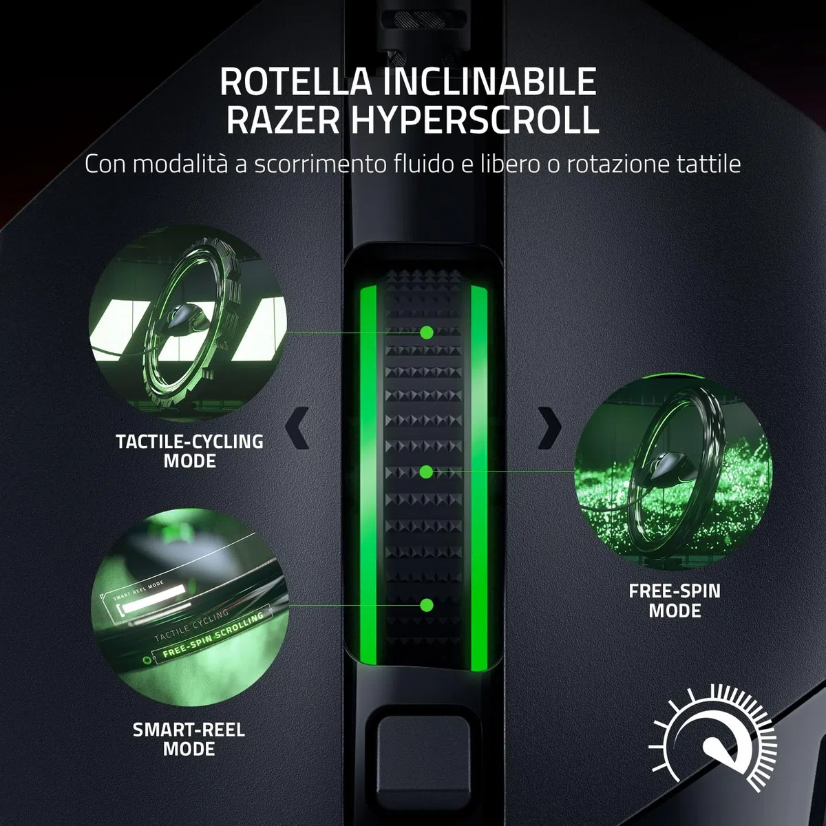 Razer Basilisk V3 Mouse da Gioco Cablato Personalizzabile 26K DPI Nero