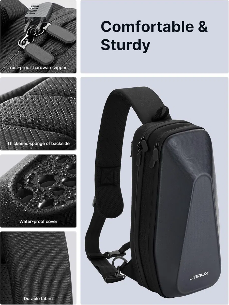 JSAUX Custodia per Steam Deck (OLED)/ASUS ROG Ally X/ROG Ally, Borsa a Tracolla Protettiva a Guscio Rigido di Grande Capacità con Tasche Compatibili per Switch/Playstation Portal e Accessori-BG0105X