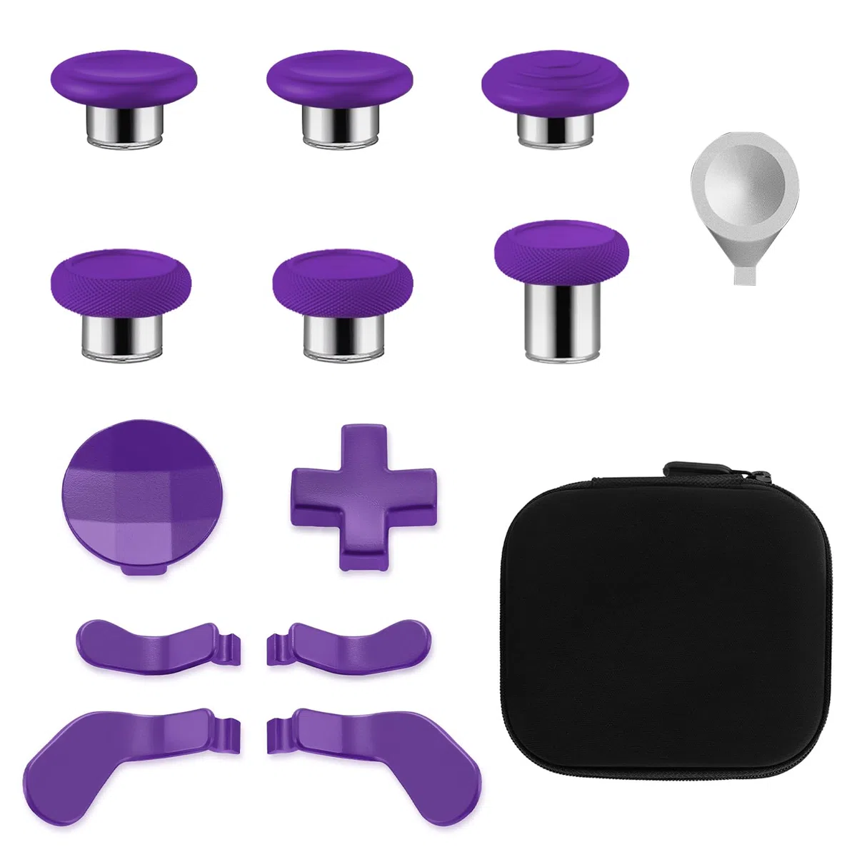 inRobert Set di Bottoni Magnetici in Metallo per Xbox Elite Controller Series 2 Accessori, Inclusi 6 Joystick di Placcatura in Metallo, 4 Paddle, 2 Cuscinetti a D, 1 Strumento di Regolazione (Viola)