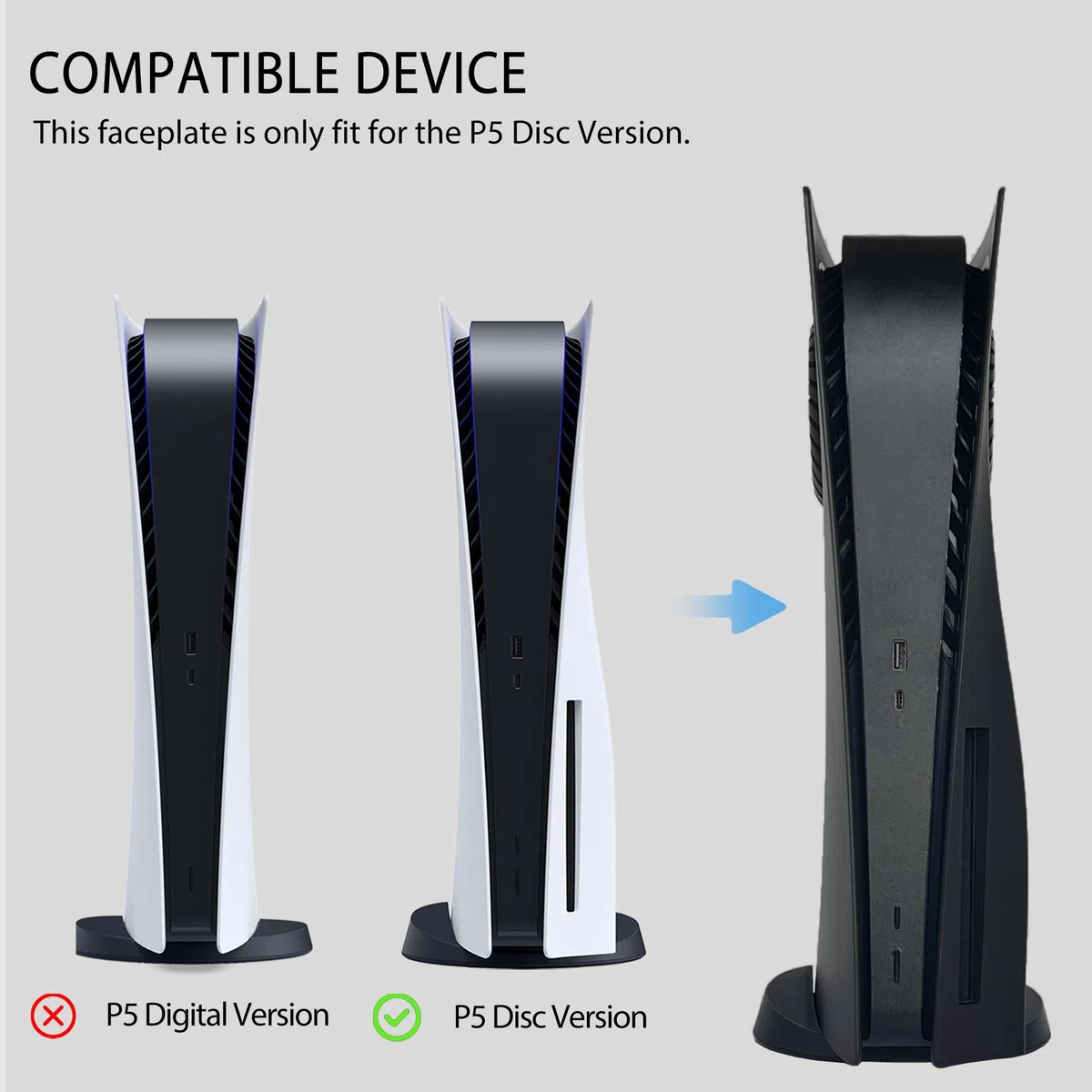 Dobewingdelou Placche con prese d'aria di raffreddamento e filtro antipolvere per edizione disco Piastra frontale Coperchio console Piastra laterale di ricambio Accessori ABS Nero