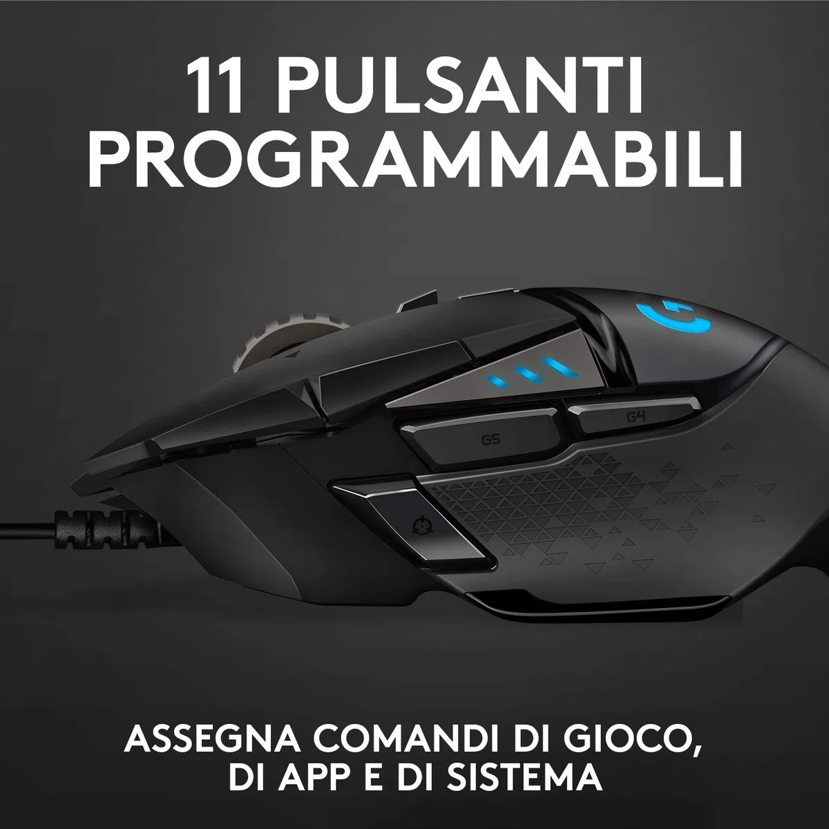 Logitech G G502 HERO Gaming Mouse, HERO 25K Sensor, 25.600 DPI, RGB, Adjustable Weights, 11 Programmable Buttons, Black