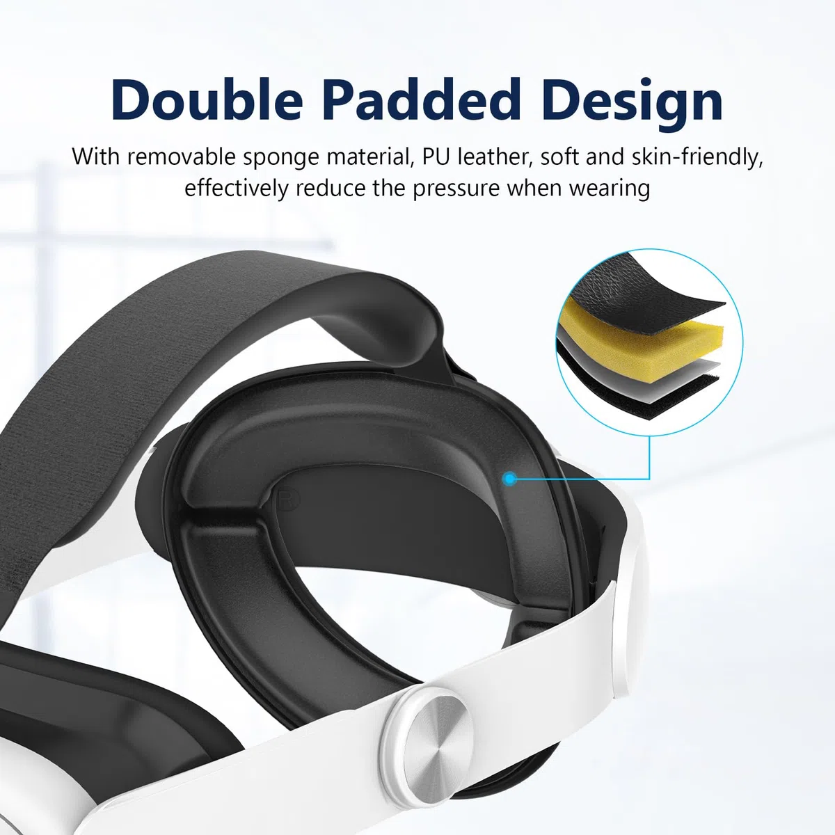 Accessori per la fascia VR per Meta Quest 3, fascia regolabile per ridurre la pressione, kit per la riduzione del peso delle cuffie VR e dello stress, sostituisce la fascia Elite