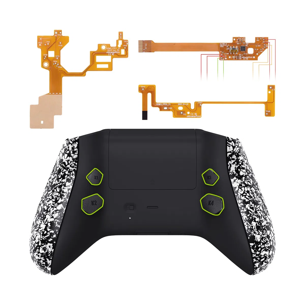 eXtremeRate HOPE Remap Kit Programmabile per Xbox Series X S Controller Scheda&Cover Posteriore&Grip&Tasti Posteriori per Xbox Core Joystick(Model 1914)-Bianco Antiscivolo