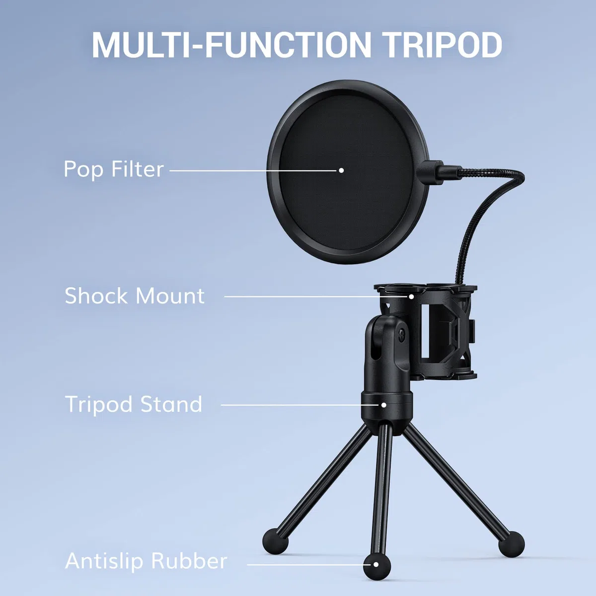 TONOR PC Microfono USB Cardioide Condensatore per Computer Gioco Mic Plug & Play con Treppiede e Filtro Pop per Registrazione Vocale, Podcasting, Streaming, Video di Youtube per Laptop PC Desktop