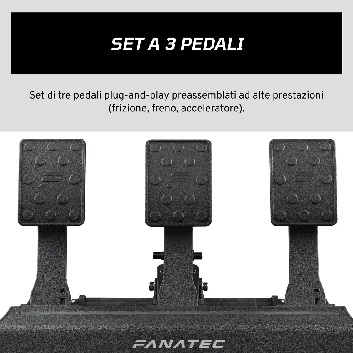 Fanatec CSL Elite Pedals V2 Set di 3 Pedali con Freno a Cella di Carico a Doppio Stadio Sensori ad Effetto Hall