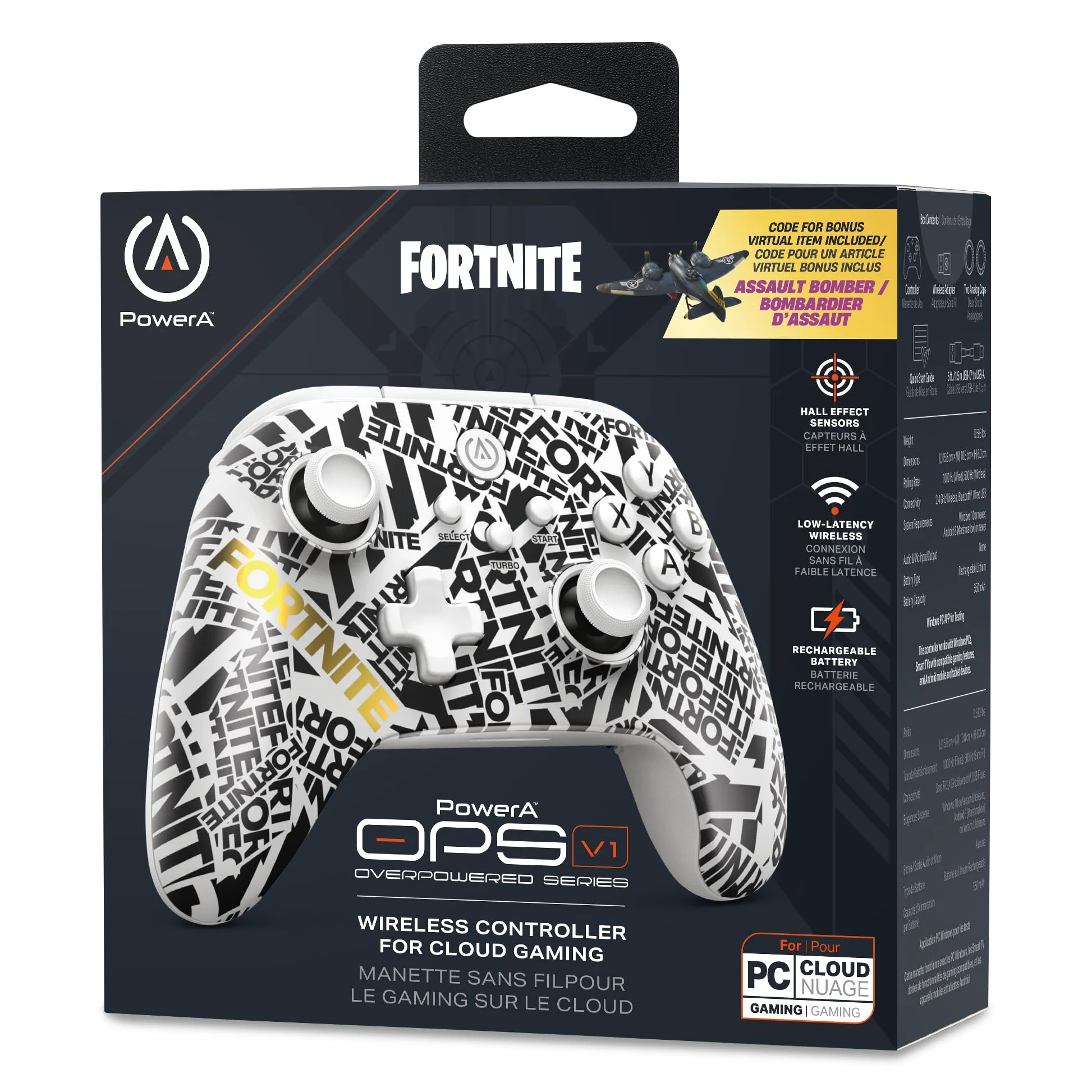 PowerA OPS v1 Wireless Controller for Cloud Gaming - Fortnite Edition, gamepad, wired video game controller, gaming controller, works with Windows 10/11
