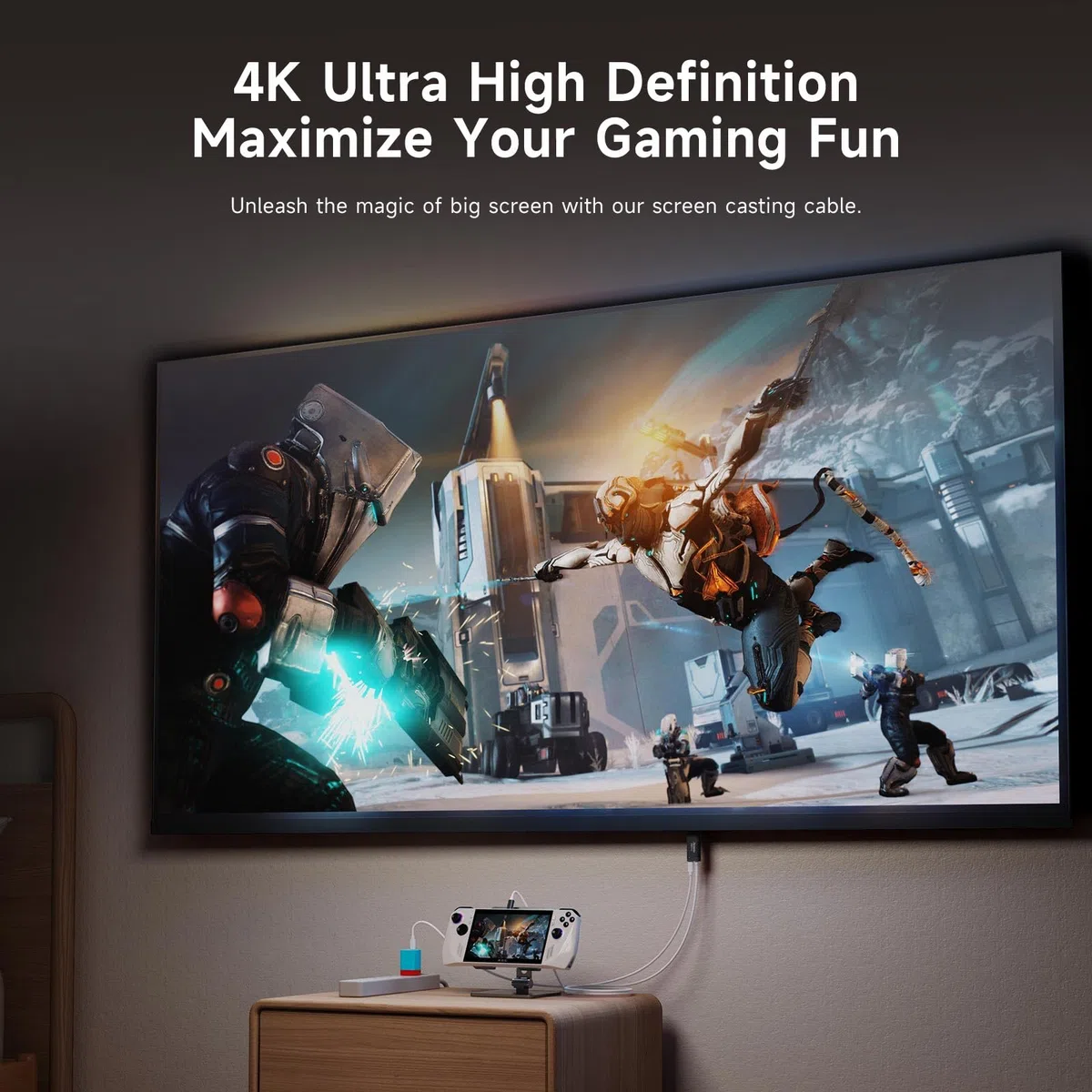 JINGDU USB Type C to HDMI Cavo Adattatore per TV per Switch/OLED only, Cavo di Conversione USB Type C 3 in 1 ad Alta Velocità 4K HDMI, Supporto TV/Steam Deck/Laptop/PC, 2m Bianco e Nero