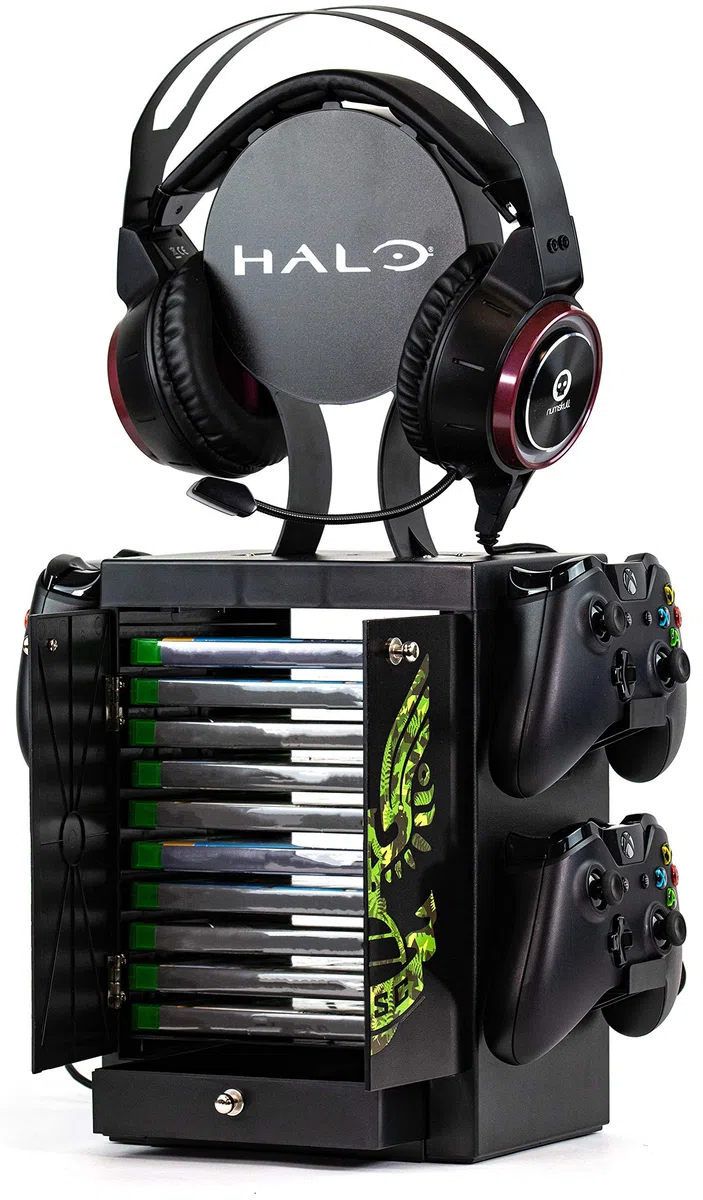 Numskull Game Storage Tower, Controller Holder, Headset Stand for PS4, Xbox One, Nintendo Switch-Official Halo Merchandise, Colore, NS2262