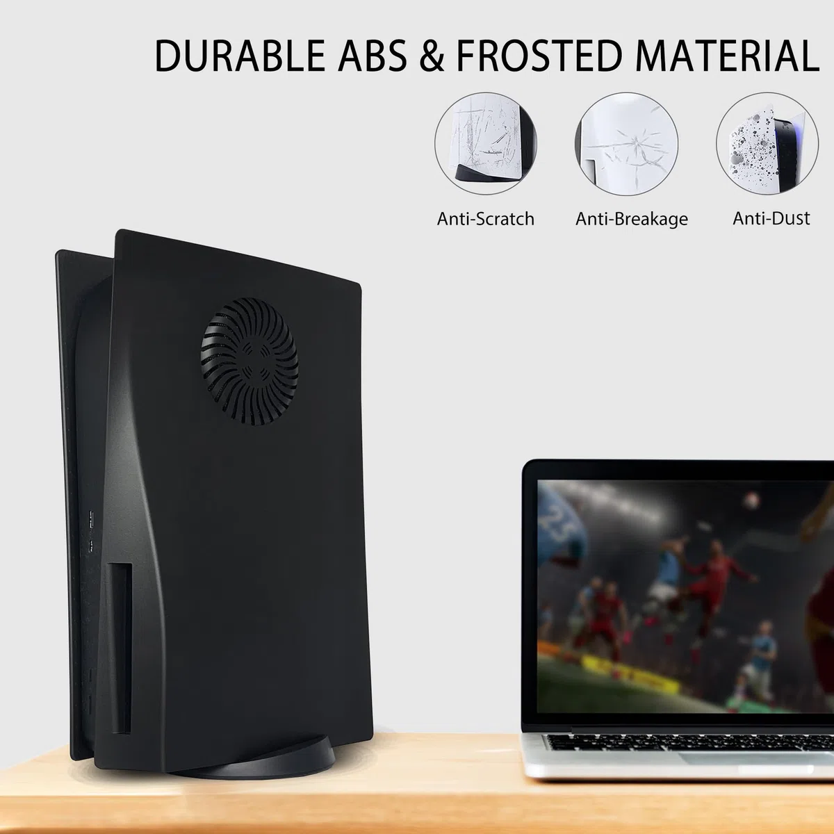 Dobewingdelou Placche con prese d'aria di raffreddamento e filtro antipolvere per edizione disco Piastra frontale Coperchio console Piastra laterale di ricambio Accessori ABS Nero