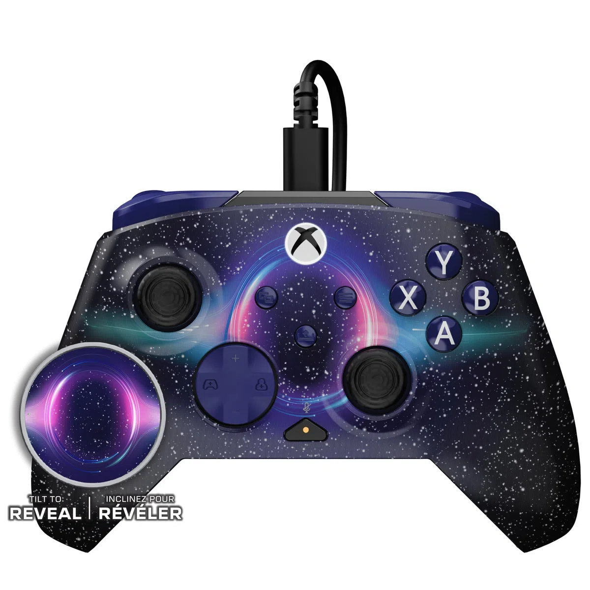 Turtle Beach Rematch Advanced Dark Cosmos Controller gaming con cavo per Xbox e PC, licenza ufficiale, pulsanti rimappabili, grilletti sensibili, comandi audio