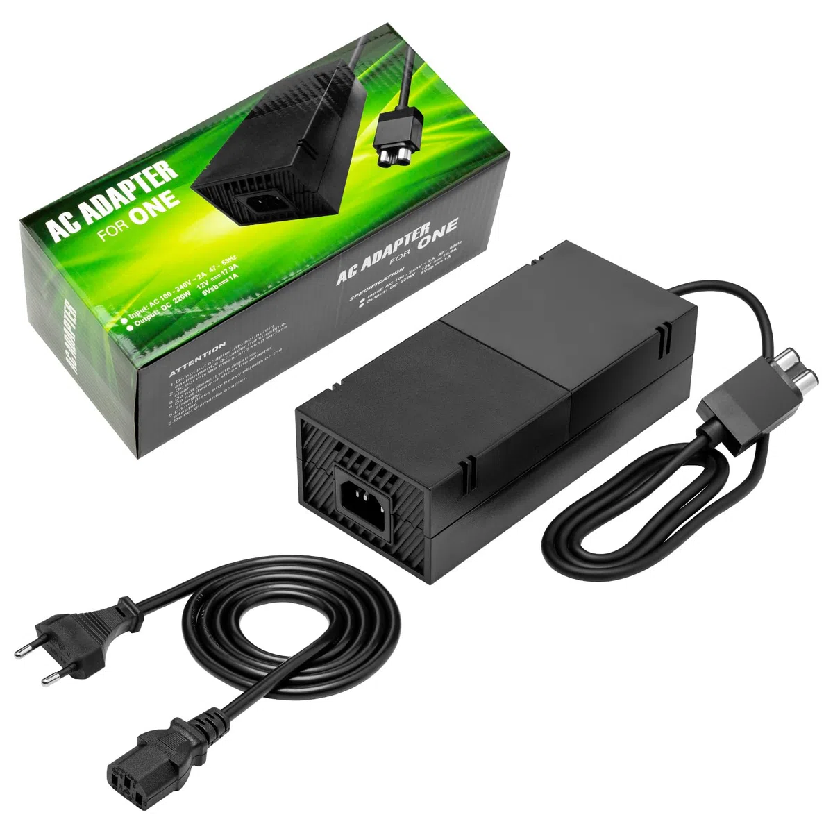 Alimentatore Brick Caricabatterie di Ricambio per Xbox One - 100-240V, 220W (versione più silenziosa)