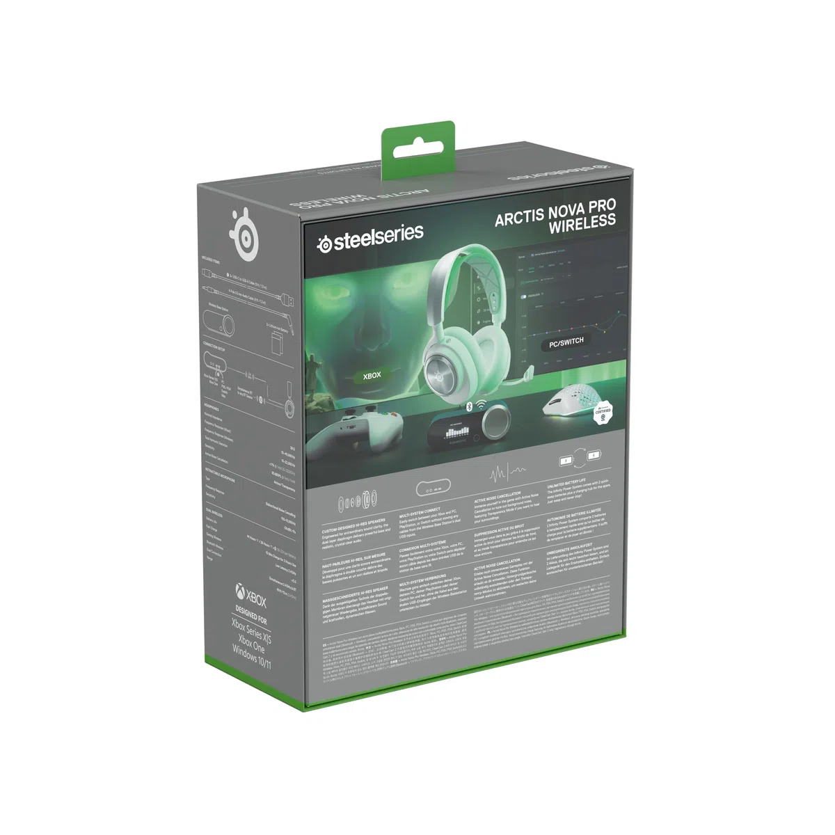 SteelSeries Arctis Nova Pro X Cuffie da gaming wireless multi-sistema driver magnetici al neodimio cancellazione attiva del rumore Infinity Power System Xbox PC PS5 Switch Mobile