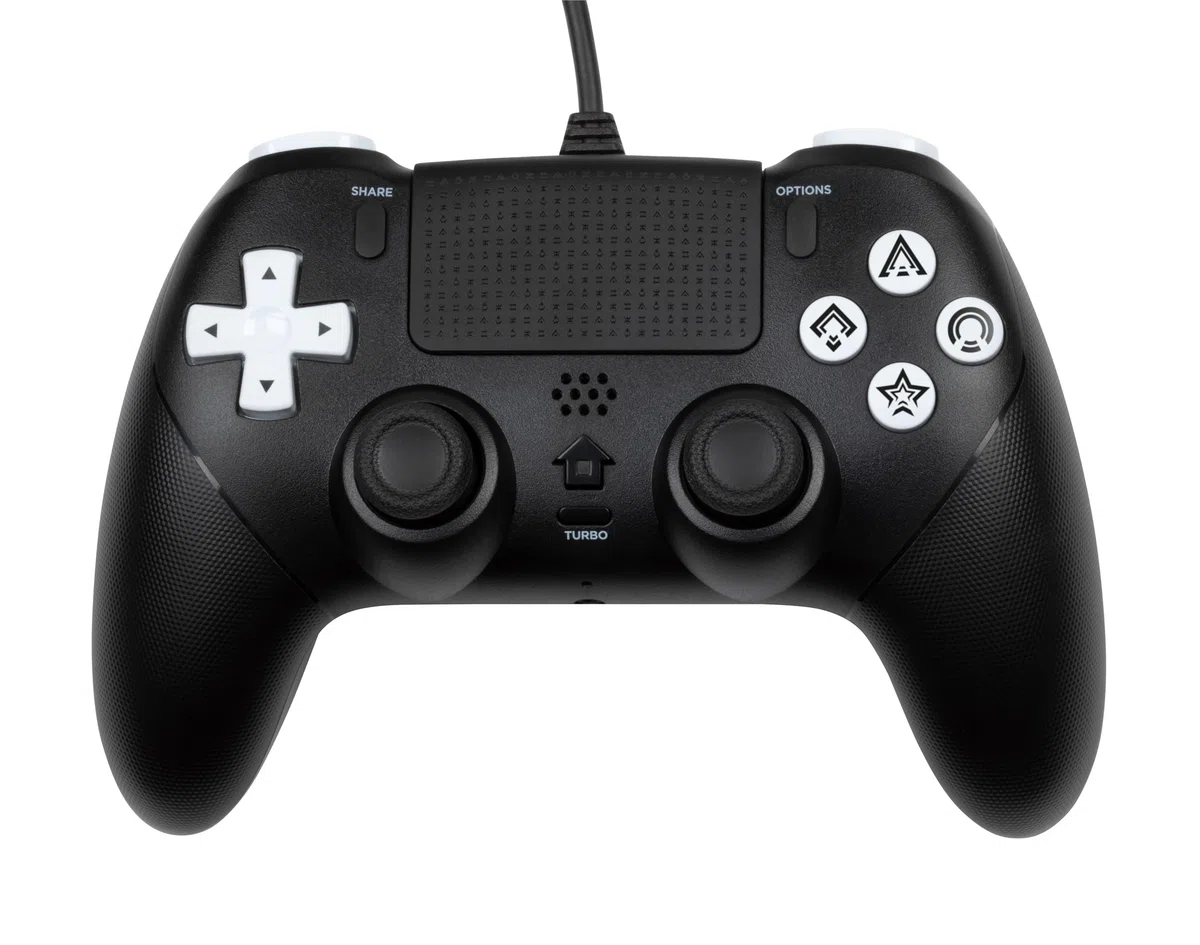 Konix Controller cablato per PS5 - Touchpad - Vibrazione - Altoparlante - Porta per cuffie - Funzioni Turbo e Auto - Pulsanti macro programmabili - Nero
