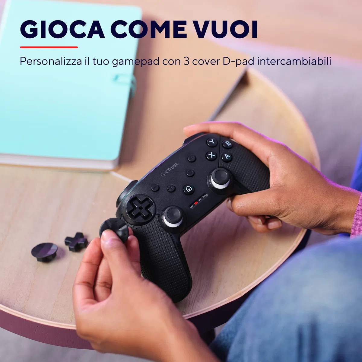 GXTrust Trust Gaming GXT 542 Muta Controller Nintendo Switch & PC Wireless Bluetooth/RF/USB, Design Sostenibile, Batteria Ricaricabile, Gamepad senza Fili per Switch OLED/Lite, Computer, Android, iOS