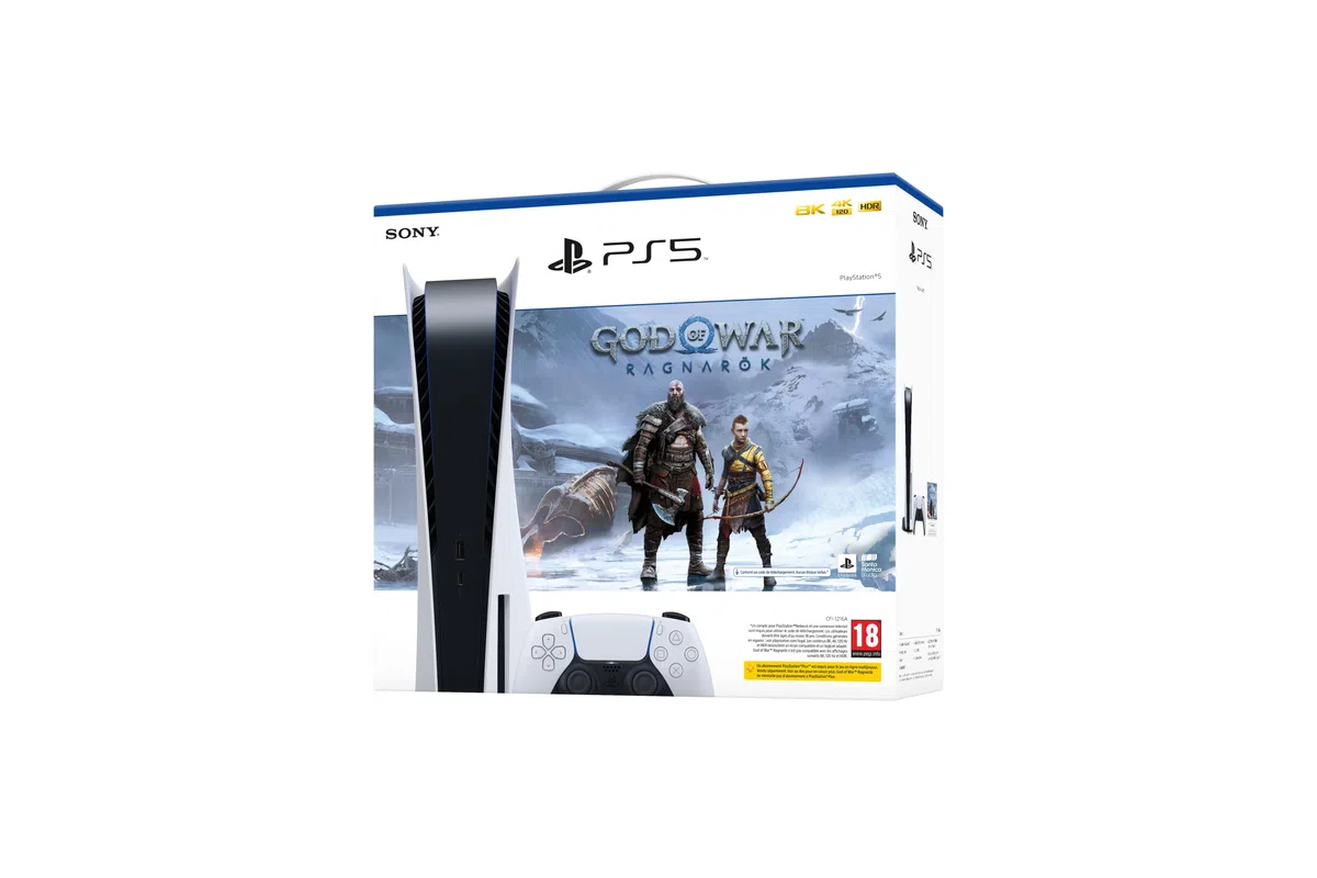 Sony PlayStation 5 Standard Edition White Console God of War Ragnarok