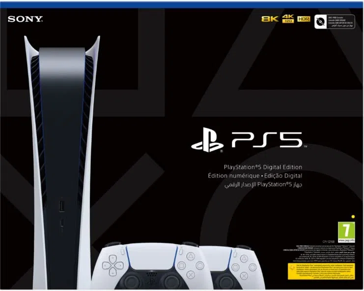 PlayStation 5 Console Digital Edition Bianco + 2 PS5 DualSense Controller Wireless