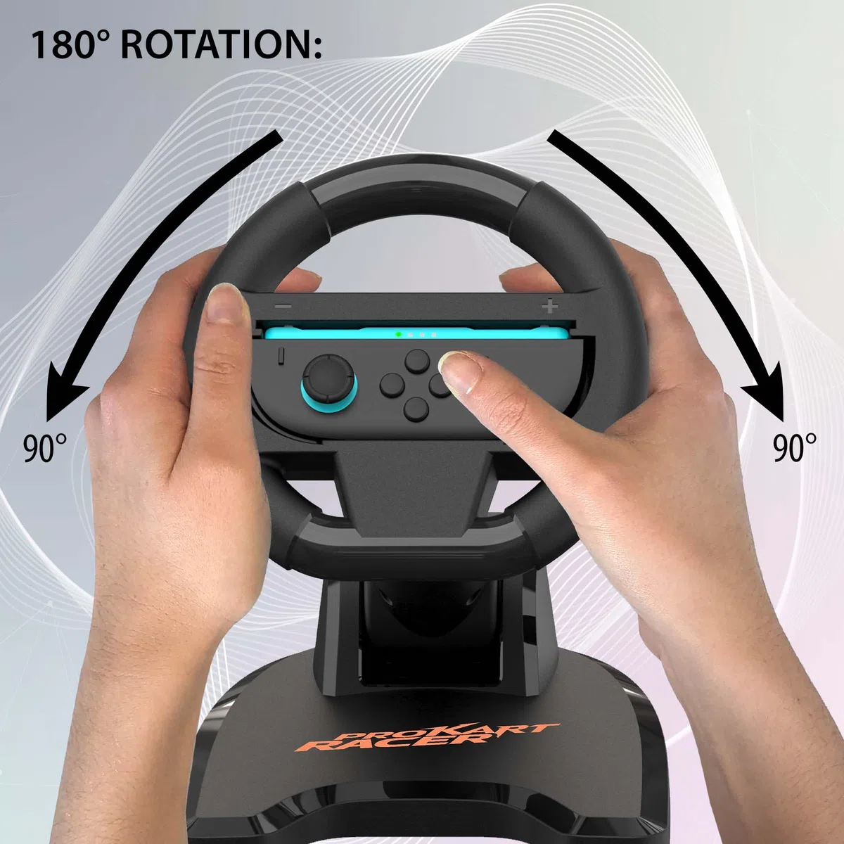 SUBSONIC - Set di 2 ruote da corsa per Joy-Con Nintendo Switch e Switch 2 - Ruote da corsa pieghevoli con supporto e ventosa compatibili con Joycon Switch e Switch 2 - Nero