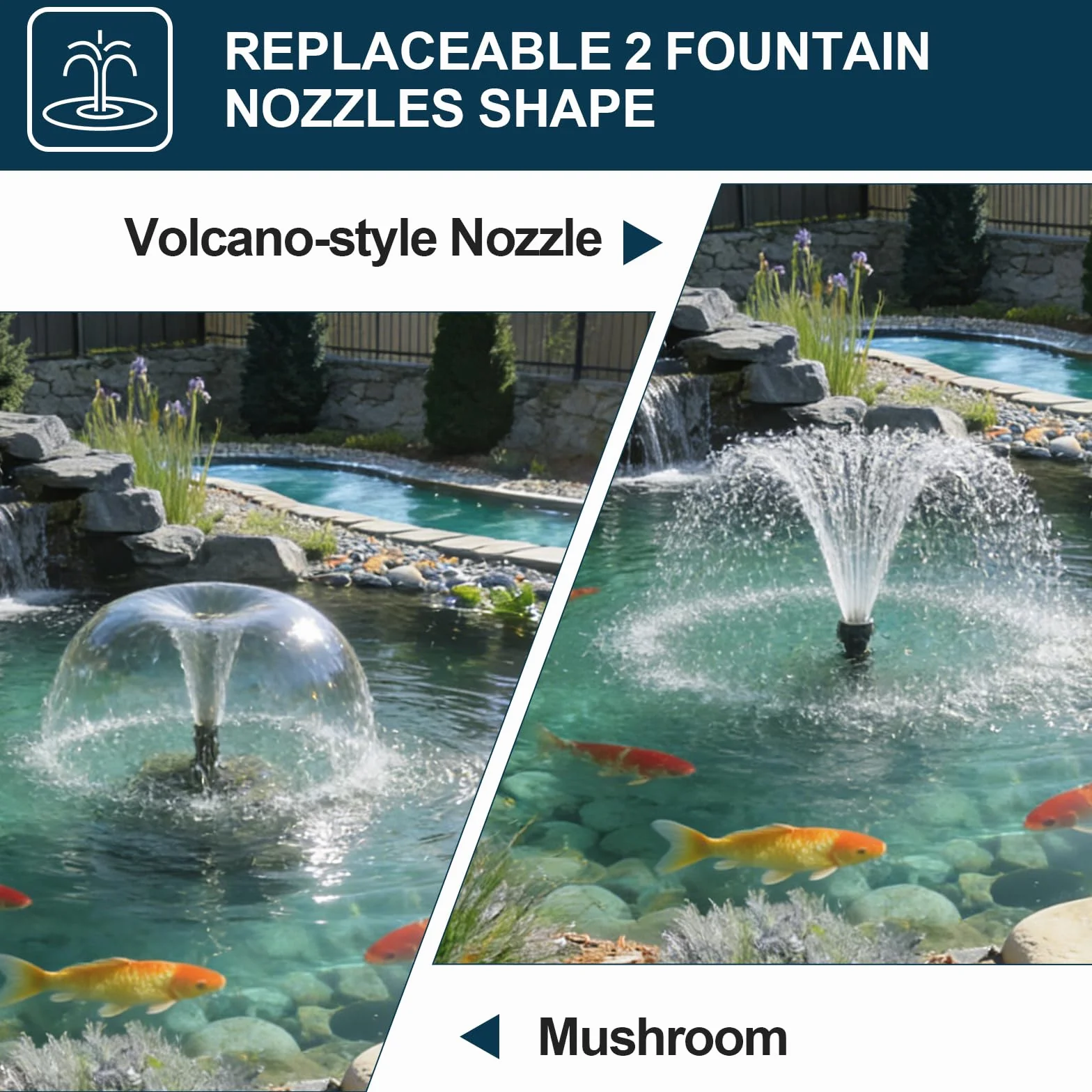 CPROSP Pompa per laghetto solare 390 l/h, pompa per laghetto da esterno con 2 inserti per fontana, modulo solare da 8 Watt, pompa solare, set completo per acqua pulita in laghetto da giardino