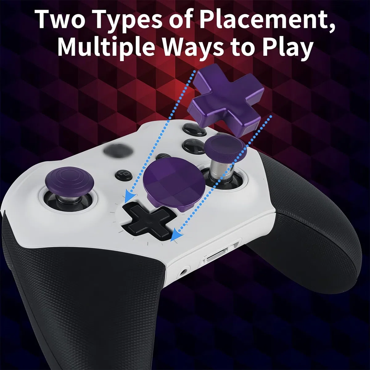 inRobert Set di Bottoni Magnetici in Metallo per Xbox Elite Controller Series 2 Accessori, Inclusi 6 Joystick di Placcatura in Metallo, 4 Paddle, 2 Cuscinetti a D, 1 Strumento di Regolazione (Viola)