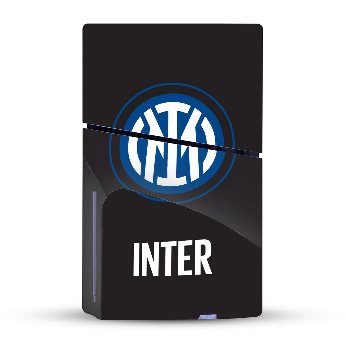 Head Case Designs Licenza Ufficiale Inter Milan Logo su Nero Distintivo Vinile Sticker Gaming Pelle Adesivo Compatibile con Sony Playstation 5 PS5 Slim Disc Edition Console