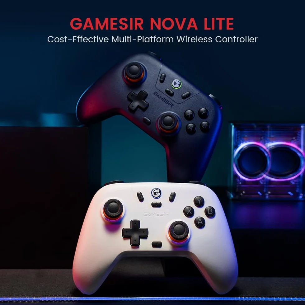 GameSir Nova Lite Controller Wireless, Connettività Tri-mode, Gamepad joystick per PC Windows/Switch/Stem/iOS/Android, con grilletto ad effetto Hall, DualVibration, Turbo, Motion (Viola scuro)