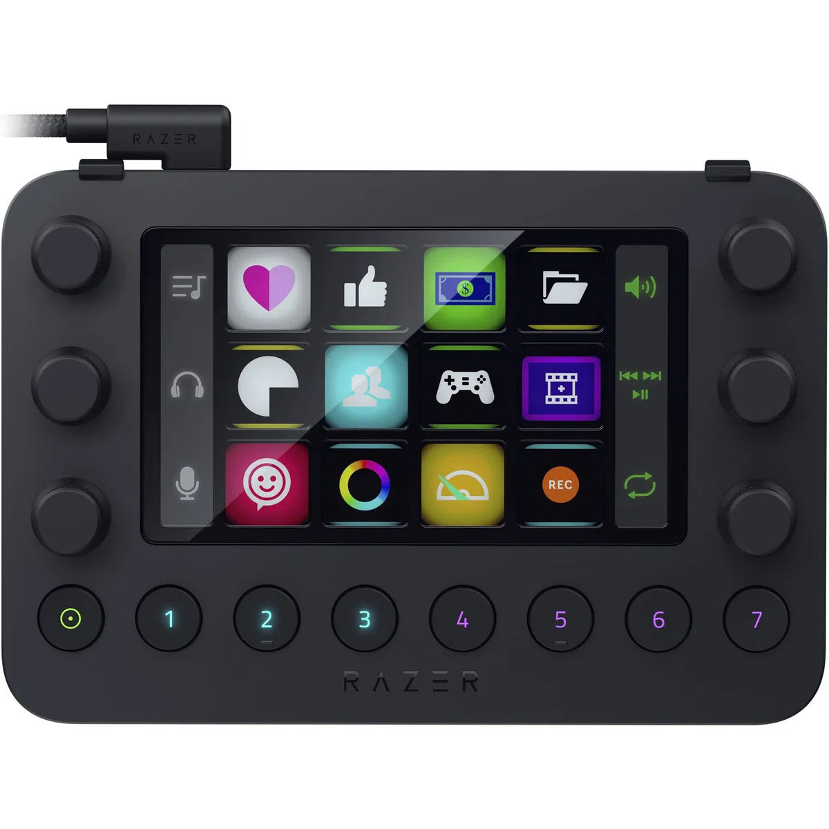 Razer Stream Controller - Tastiera All-in-One per lo Streaming e la Creazione di Contenuti (12 Tasti Aptici Commutabili, 6 Quadranti Analogici Tattili, 8 Pulsanti Programmabili) Nero