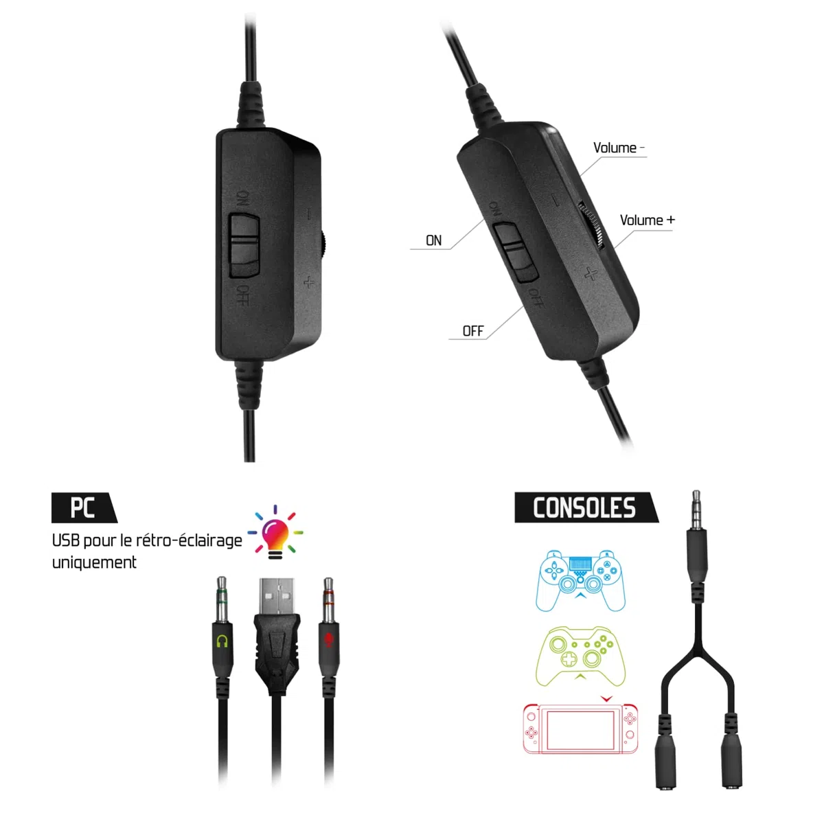 SPIRIT OF GAMER Pro-MKH5 - Kit Gaming 4 in 1 - Tastiera RGB AZERTY Anti-Ghosting, Mouse 7 Pulsanti 6400 DPI, Cuffie, Tappetino Antiscivolo - Compatibile con PC PS4 PS5 Xbox One Mac