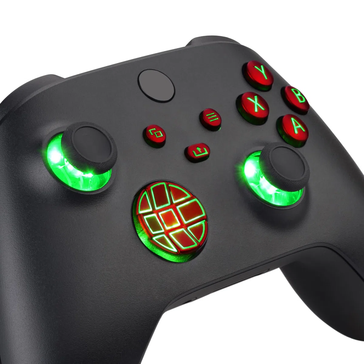 eXtremeRate Multicolori Tasti Luminosi Ricambio per Xbox Series X S Controller LED Kit Rosso Scarlatto