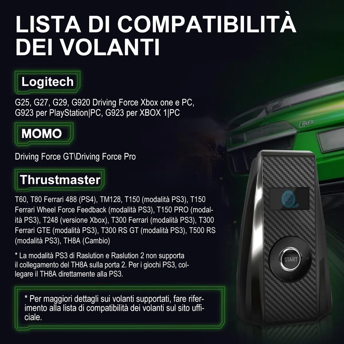 Mcbazel Brook Ras1ution X Convertitore per Volante da Corse per Xbox Series X|S/Xbox One/Xbox 360, Supporta oltre 60 Volanti, Retroazione della Forza Regolabile, Personalizzazione tramite App Mobile