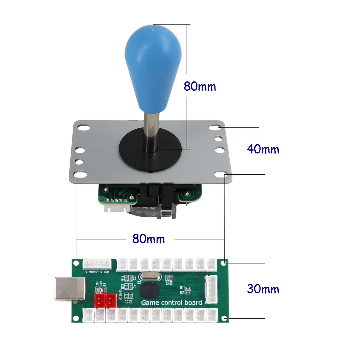 SJ@JX Arcade Game Controller DIY Kit Buttons with Logo Coin X Y Start Select 8 Way Joystick USB Encoder for PC MAME Raspberry Pi