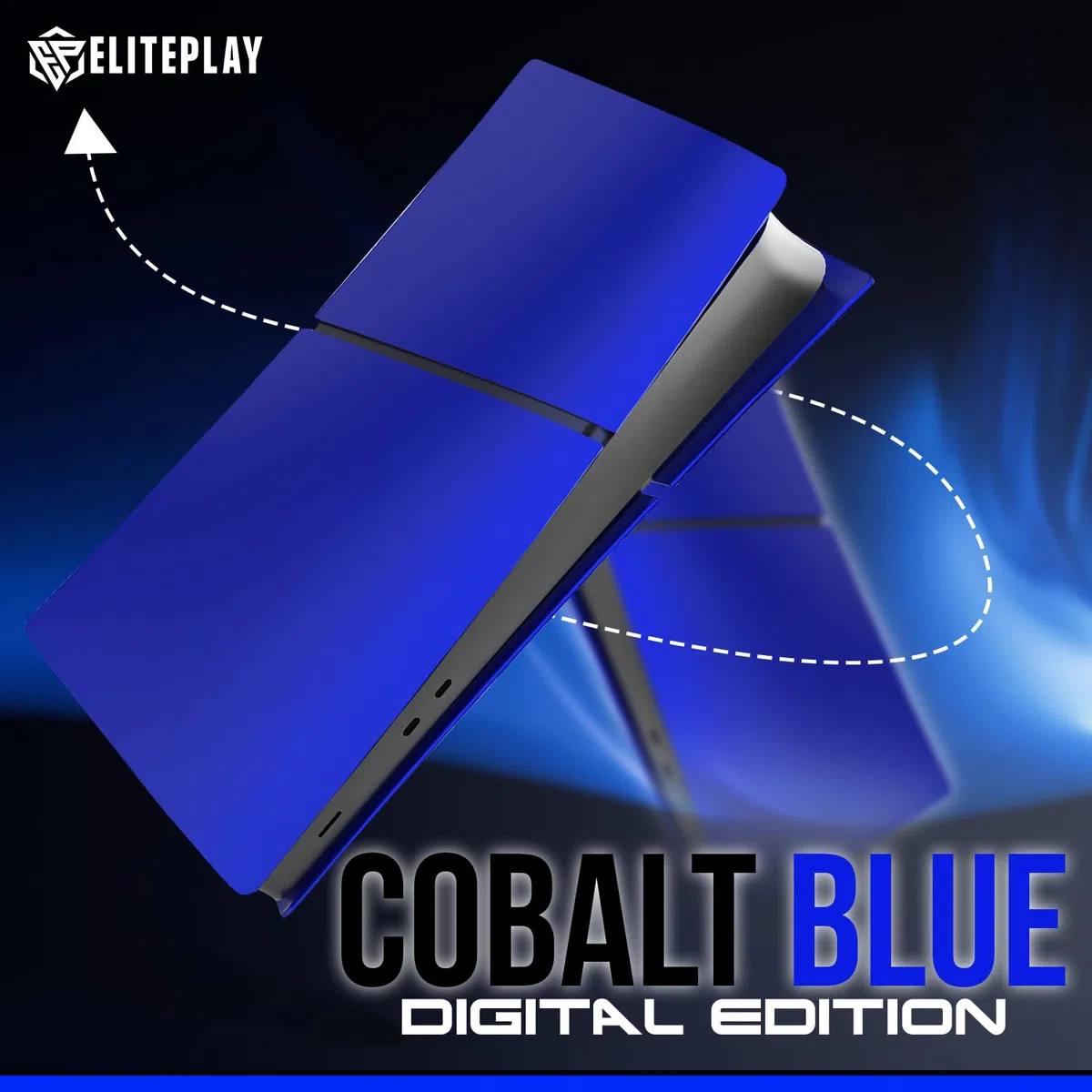 ElitePlay Piastre di Ricambio Cover Frontale Sottile Digitale PS5 Blu Cobalto Slim Edizione Digitale