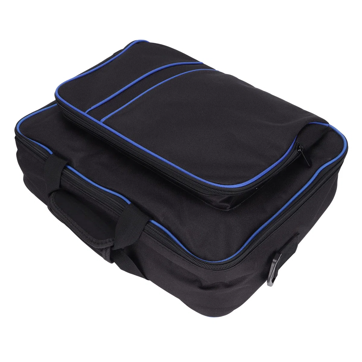 214 Borsa da Viaggio Portatile per PS5, Custodia Protettiva per Console di Grande capacità con Tracolla Regolabile e Pad Svasato per Controller di Giochi PS5(Blu Nero)