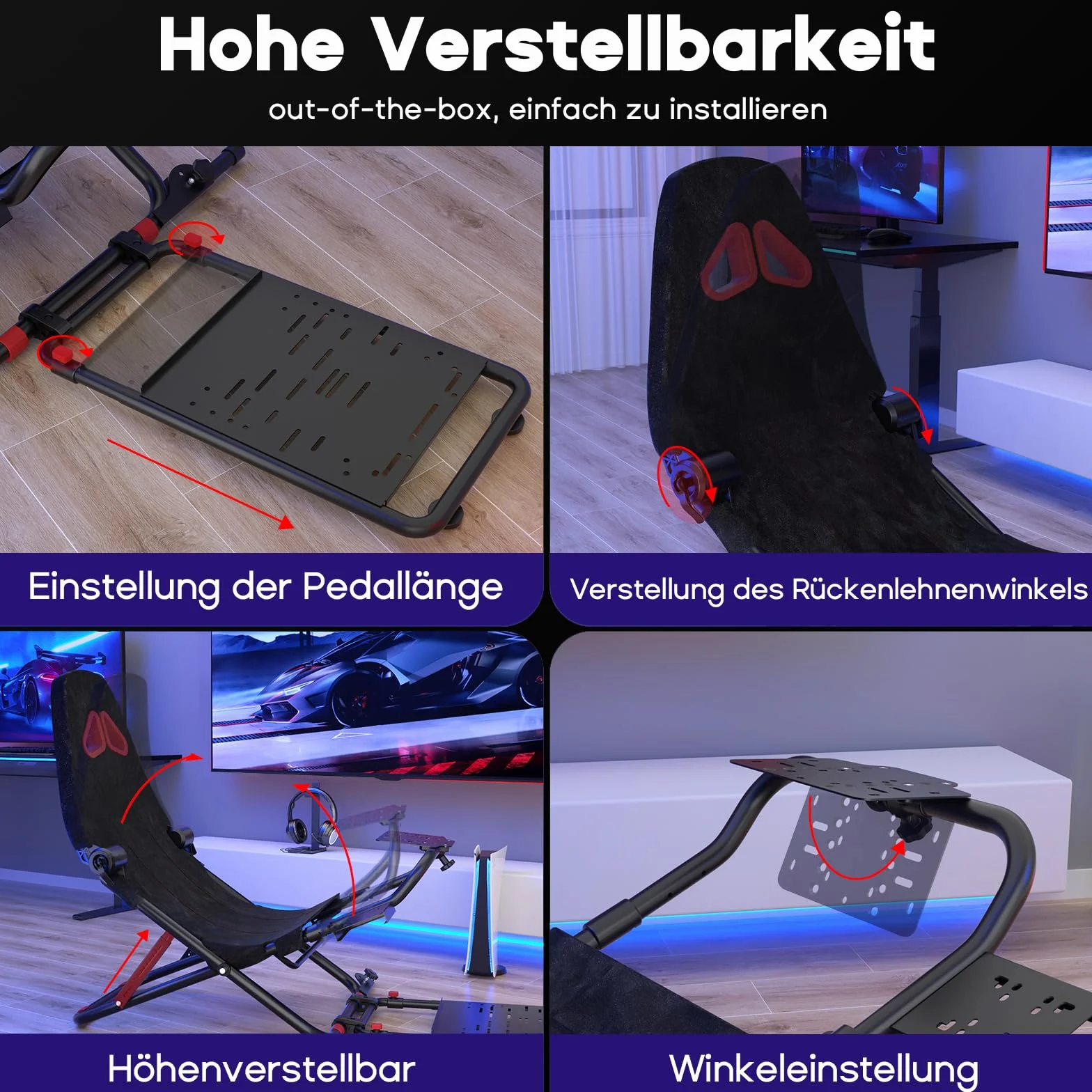 DIWANGUS Racing Simulator Cockpit, sedile pieghevole Sim Racing per Logitech G29 G920 G923 GPro Thrustmaster T248X T300RS PS5 PS4 Xbox One PC
