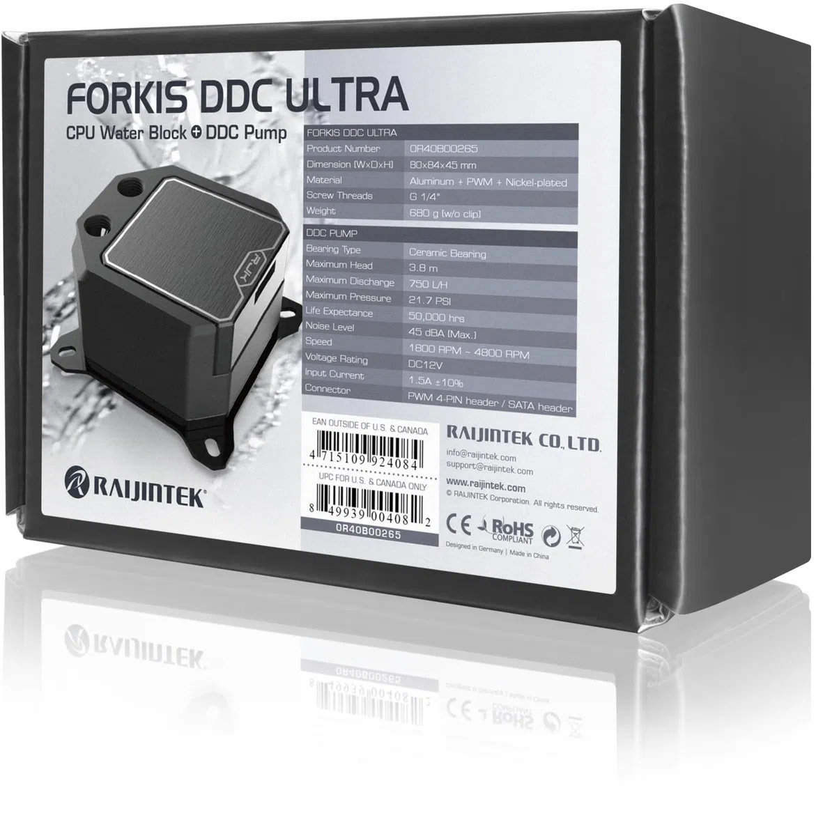 FORKIS DDC ULTRA CPU Wasserblock-Pumpen-Kombination schwarz