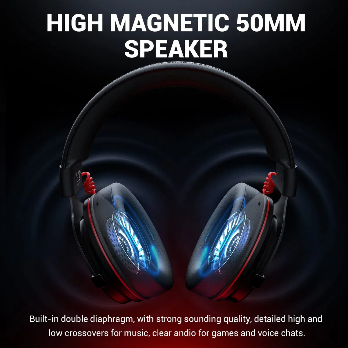 EKSA E900 Pro Cuffie Gaming per PS4 PS5 PC Xbox One, Cuffia con Microfono Cancellazione del Rumore, Surround 7.1, Jack Audio USB 3.5 mm
