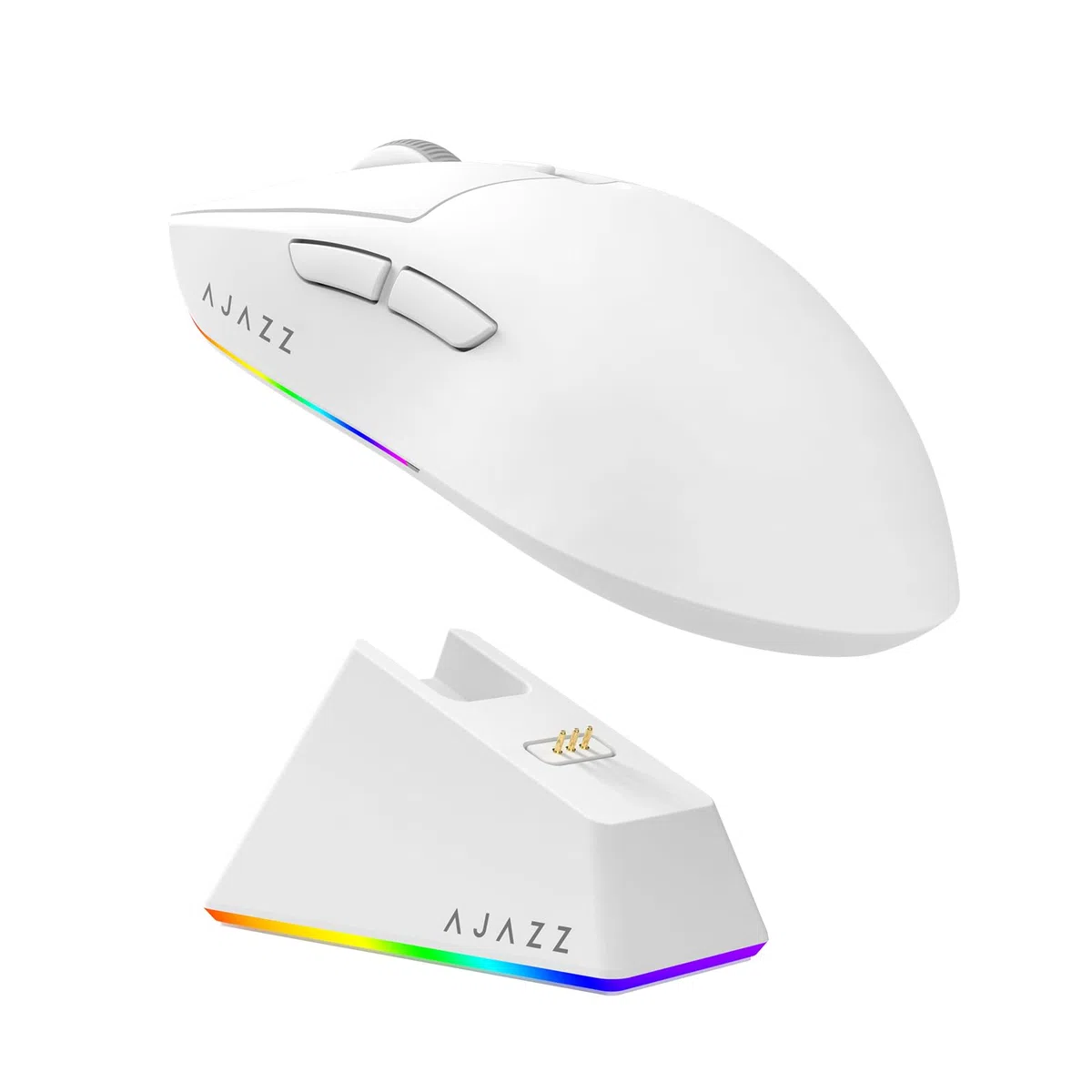 MechLands AJAZZ AJ139 V2 MC Mouse da gioco con base di ricarica, regolabile 12.000 DPI, sensore PAW3311, mouse wireless a 3 modalità, batteria da 500 mAh, frequenza di polling 1000, peso leggero 66 g