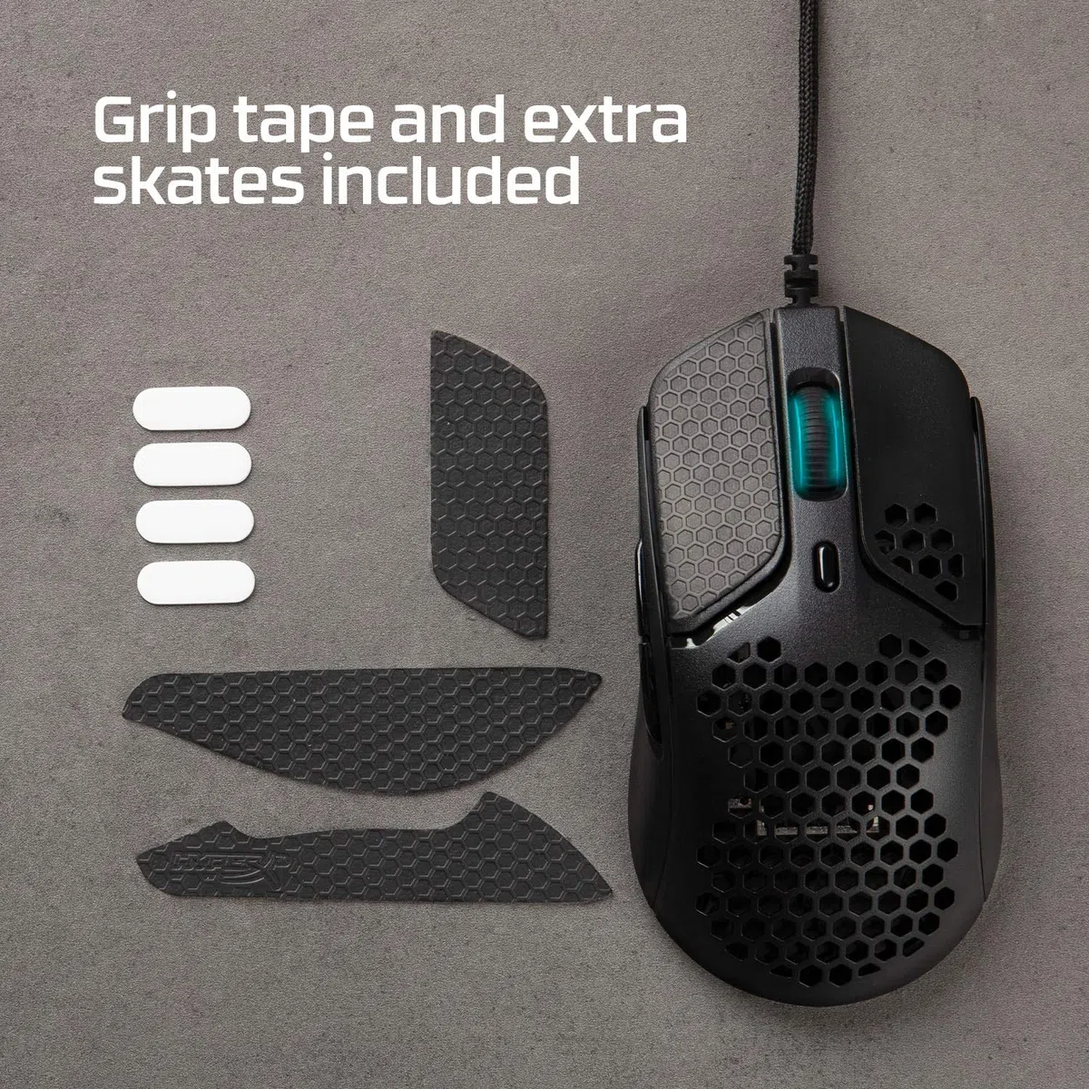 HyperX Pulsefire Haste, Mouse Gaming Cablato, Illuminazione RGB, 6 Tasti Programmabili, 16000 DPI, Resistenza fino a 60 Milioni di Clic, Cavo HyperFlex, Compatibile con Diverse Piattaforme, Nero