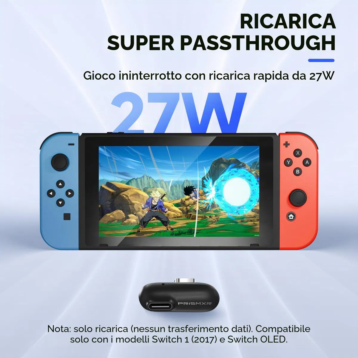 PRISMXR Vega T1 Auricolari da Gioco Wireless 2.4GHz Bluetooth, Latenza Ultra-Bassa 25ms, Compatibili Meta Quest 3/3S PS5 PS4 Steam Deck Switch PC, Nero