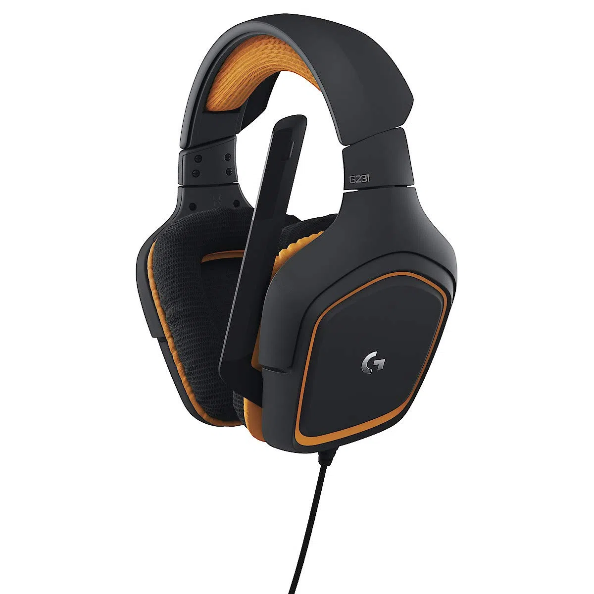 Logitech G231 Cuffie da Gioco con Microfono Prodigy Stereo per PC, Xbox One, PS4, Nero/Arancione