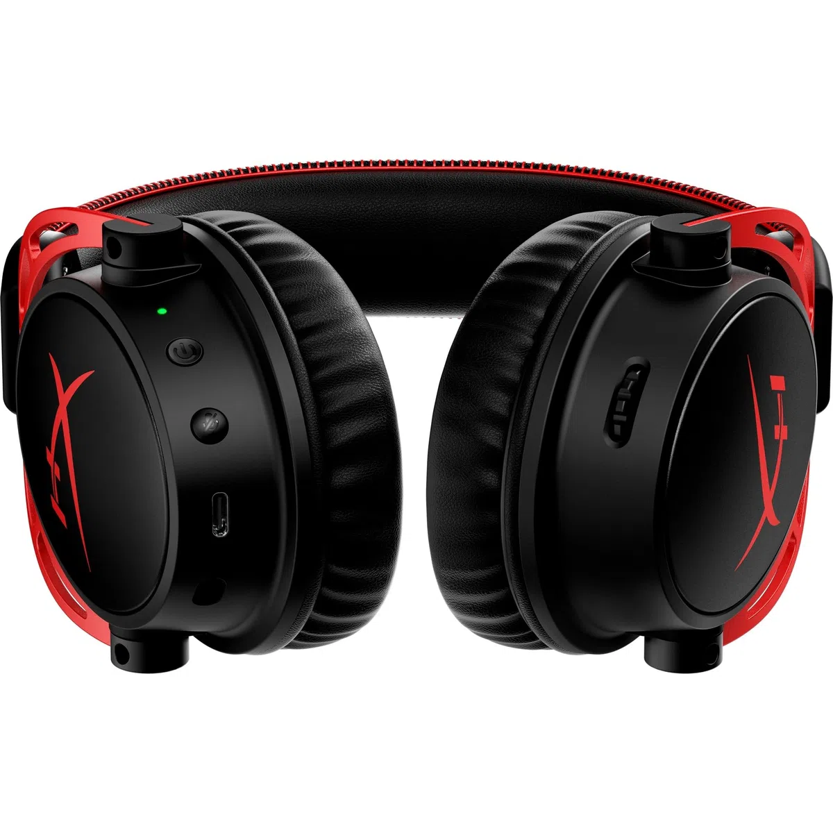 HyperX Cloud Alpha, Cuffie da Gaming Senza Filo, Connessione a 2,4 GHz, Telaio in Alluminio, Cuscinetti in Memory Foam Rivestiti in Similpelle, Autonomia Fino a 300 Ore, Adatto per PC, Nero/Rosso