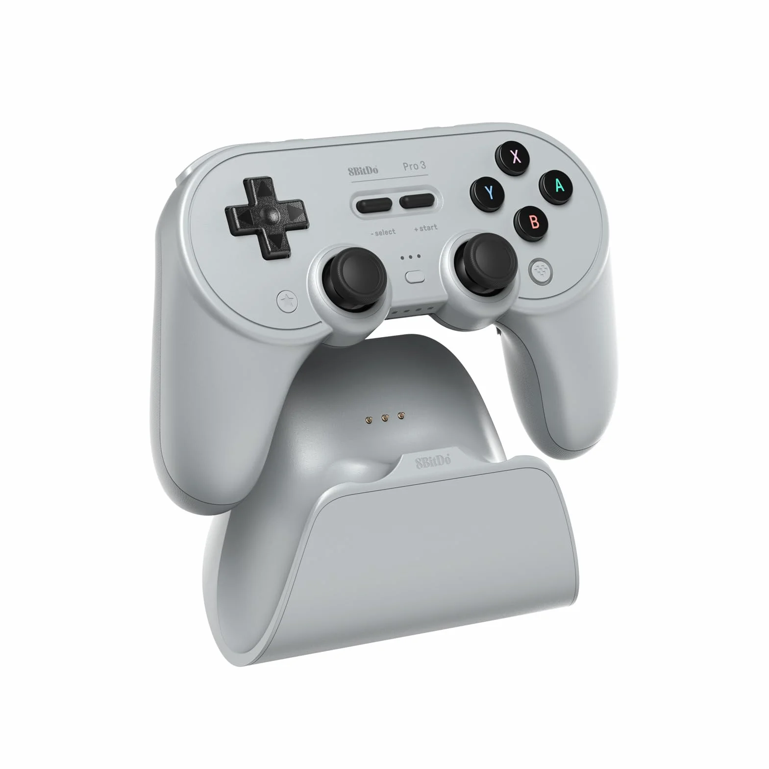8BitDo Pro 3 Bluetooth Controller for Switch/Switch 2 – TMR Joysticks, Swappable ABXY Buttons, Pro Back Buttons, Charging Dock, Hall Effect Triggers, for Windows, Apple, SteamOS, Android - Gray