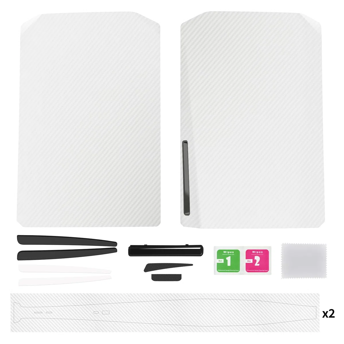 eXtremeRate eXcover Copertura per ps5 Console Disc Edition,Cover Coperchio Custodia Placca Shell Ricambio per ps5 Console Standard Versione-Fibra di Carbonio Bianca